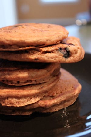 Simple Homemade Blueberry Banana Pancakes