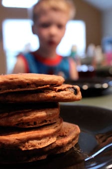 Simple Homemade Blueberry Banana Pancakes - last one