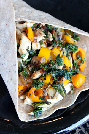 Chicken, Kale and Sweet Pepper Wrap