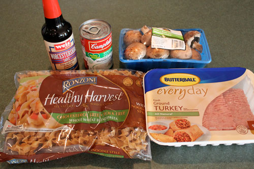 Turkey and Mushrooms over Noodles - igredients