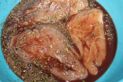 POM Marinated Chicken with Brown Rice and Spinach - step 1