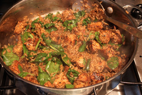 POM Marinated Chicken with Brown Rice and Spinach - step 10