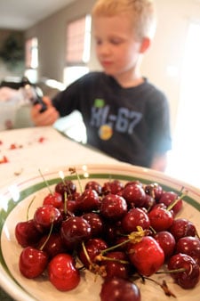 Grilled Chocolate and Cherries - the cherries