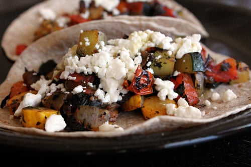 Skillet Veggie and Feta Tacos - finished