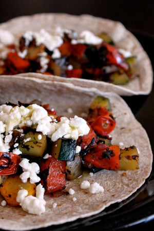 Skillet Veggie and Feta Tacos