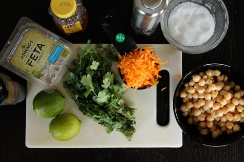 Cilantro, Lime and Chickpea Salad with Feta - ingredients