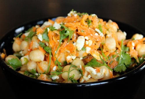 Cilantro, Lime and Chickpea Salad with Feta - long shot