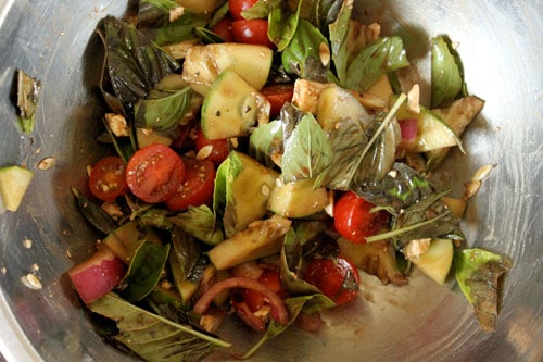 Basil Feta Cucumber Salad - after toss
