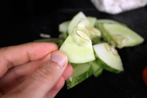Basil Feta Cucumber Salad - cucumber