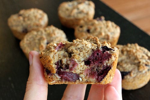 All Bran Cherry Almond Muffins - in the middle