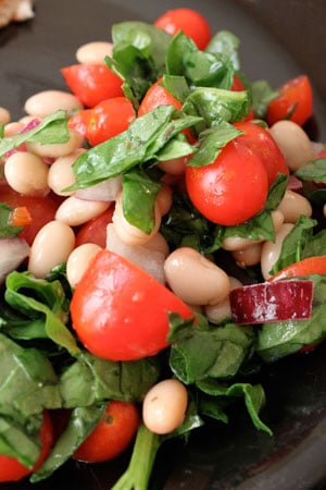 Quick White Bean, Tomato & Spinach Salad