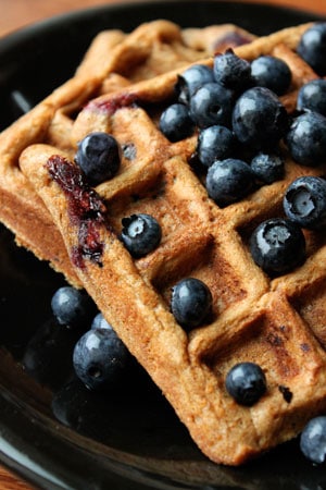 Whole Wheat Blueberry Pancake Waffles