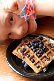 Whole Wheat Blueberry Pancake Waffles - Ryan