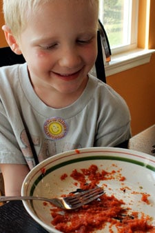 Idea: Parmesan Dusted Chicken Fingers with Whole Wheat Pasta and Sun-Dried Tomato Sauce - after