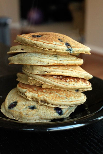 Whole Wheat Blueberry Pancake Waffles - Ryan