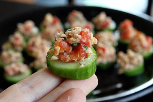 Simple Salmon Salad - close up