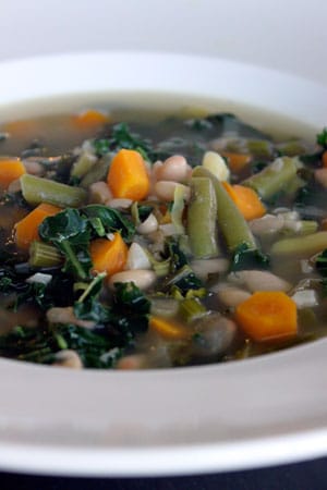 Fresh From the Farm Vegetable Soup with Leeks and Kale