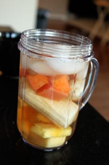 Green Tea and Passion Fruit Smoothie - add the tea