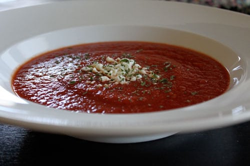 Homemade Garden Tomato Soup  - serve