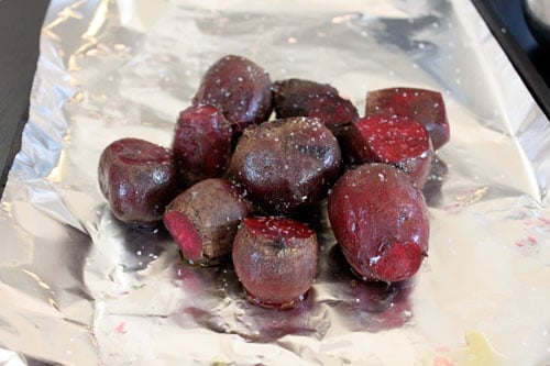 Simply Roasted Beets - oil and salt