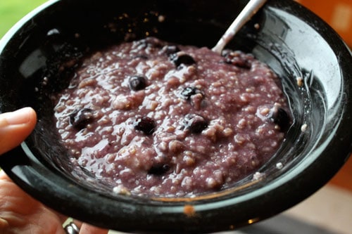 My Overnight Steel Cut Oats Adventure - blueberry