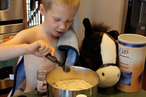 Vegan Pumpkin Oatmeal Cookies - let the kids mix