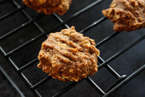 Vegan Pumpkin Oatmeal Cookies - close up