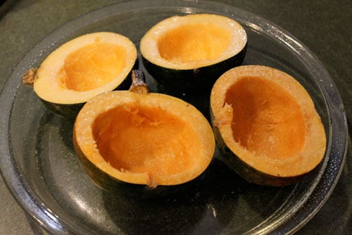 Acorn Squash Stuffed with Apple Cider Quinoa - before baking