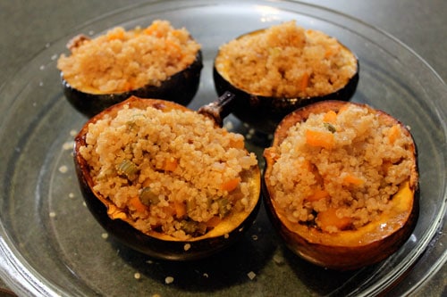Acorn Squash Stuffed with Apple Cider Quinoa - stuffed