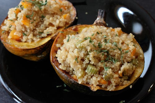 Acorn Squash Stuffed with Apple Cider Quinoa - serve
