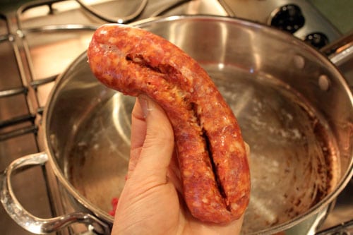 Deep Dish Crescent Pizza Casserole - the sausage
