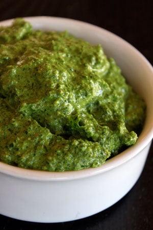 Spinach Arugula Pesto with Walnuts
