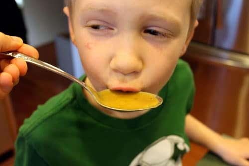 Curried Sweet Potato and Apple Soup - taste test