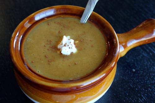Curried Sweet Potato and Apple Soup - finsihed
