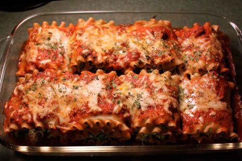 Turkey Spinach Lasagna Roll-ups  - after