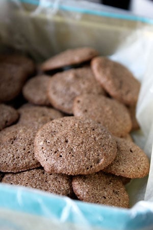 Chocolate Almond Macaron-ish Halves Chocolate Almond Macaron-ish Halves