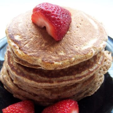 Stack of whole wheat pancakes