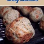 Homemade turkey meatballs on broiler pan