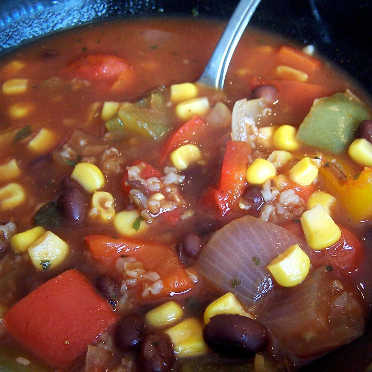 roasted veggie soup featured