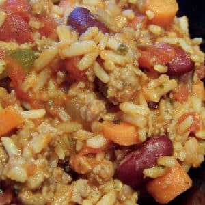 red rice with beans featured