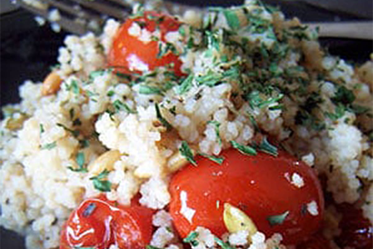 roasted tomatoes couscous & pumpkin seed kernels 1