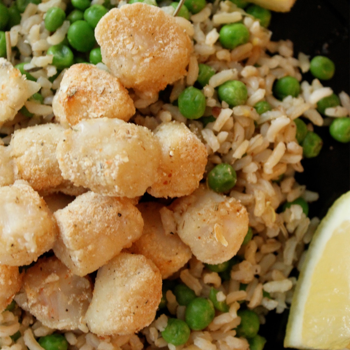 peas and brown rice featured