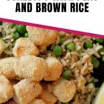 peas and brown rice pin