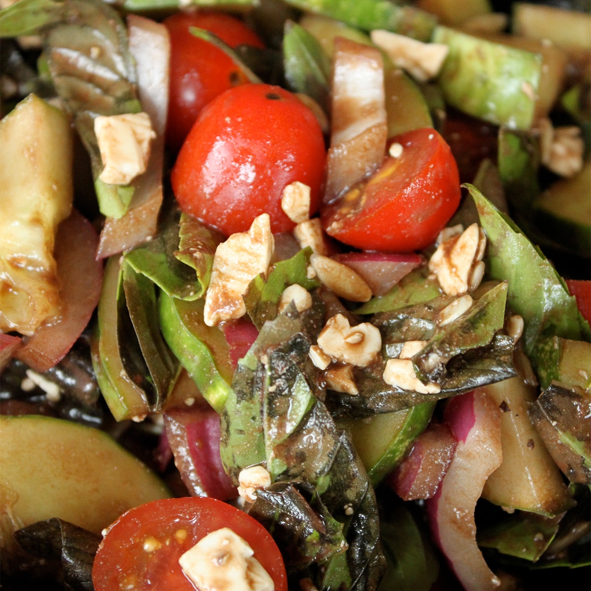 basil feta cucumber salad featured