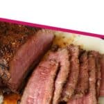 dry rubbed pan-fried london broil pin
