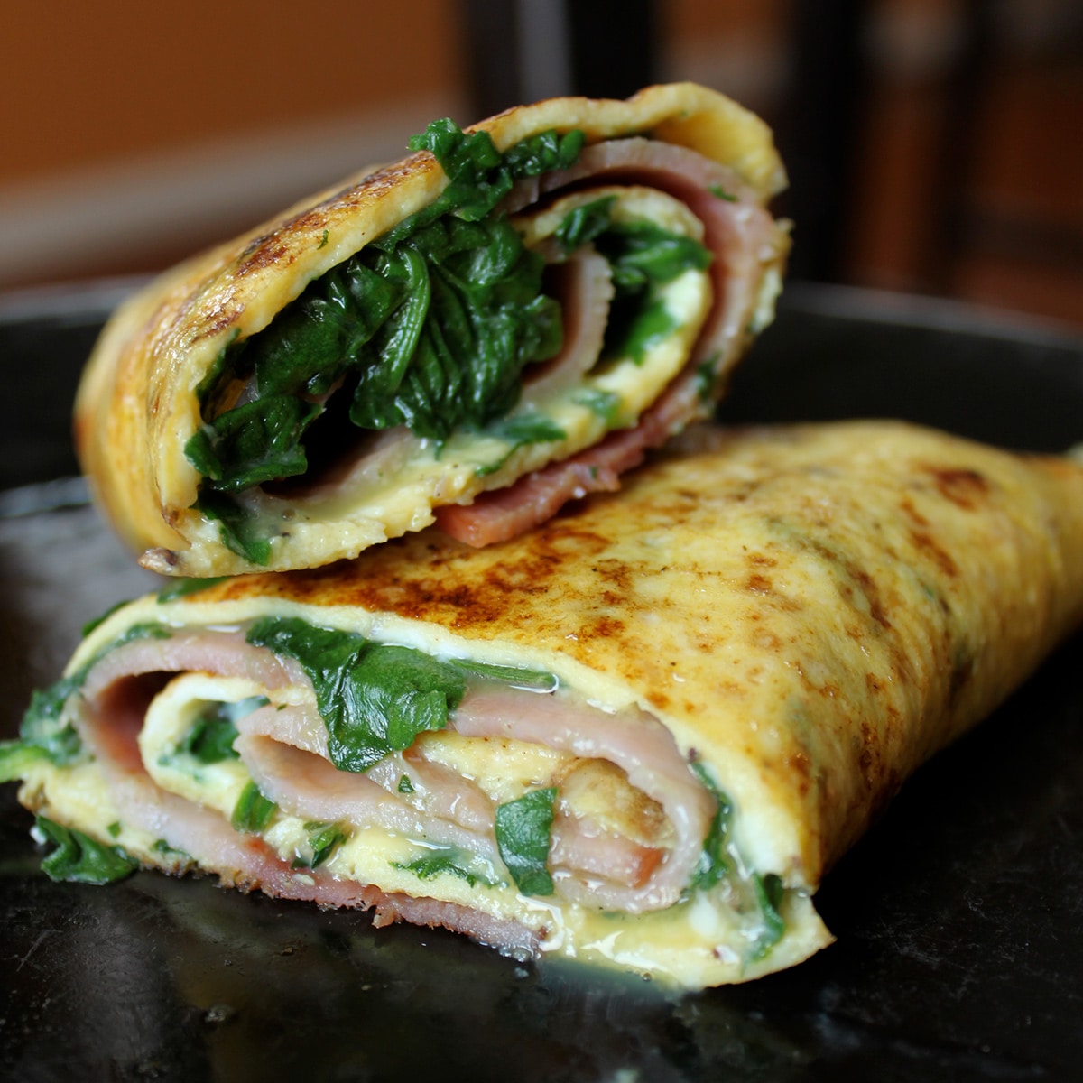 spinach ham omelet featured