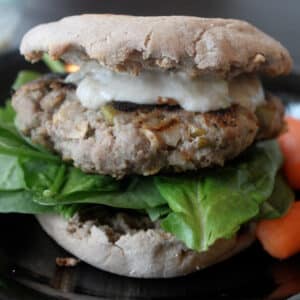ginger pear turkey burger featured