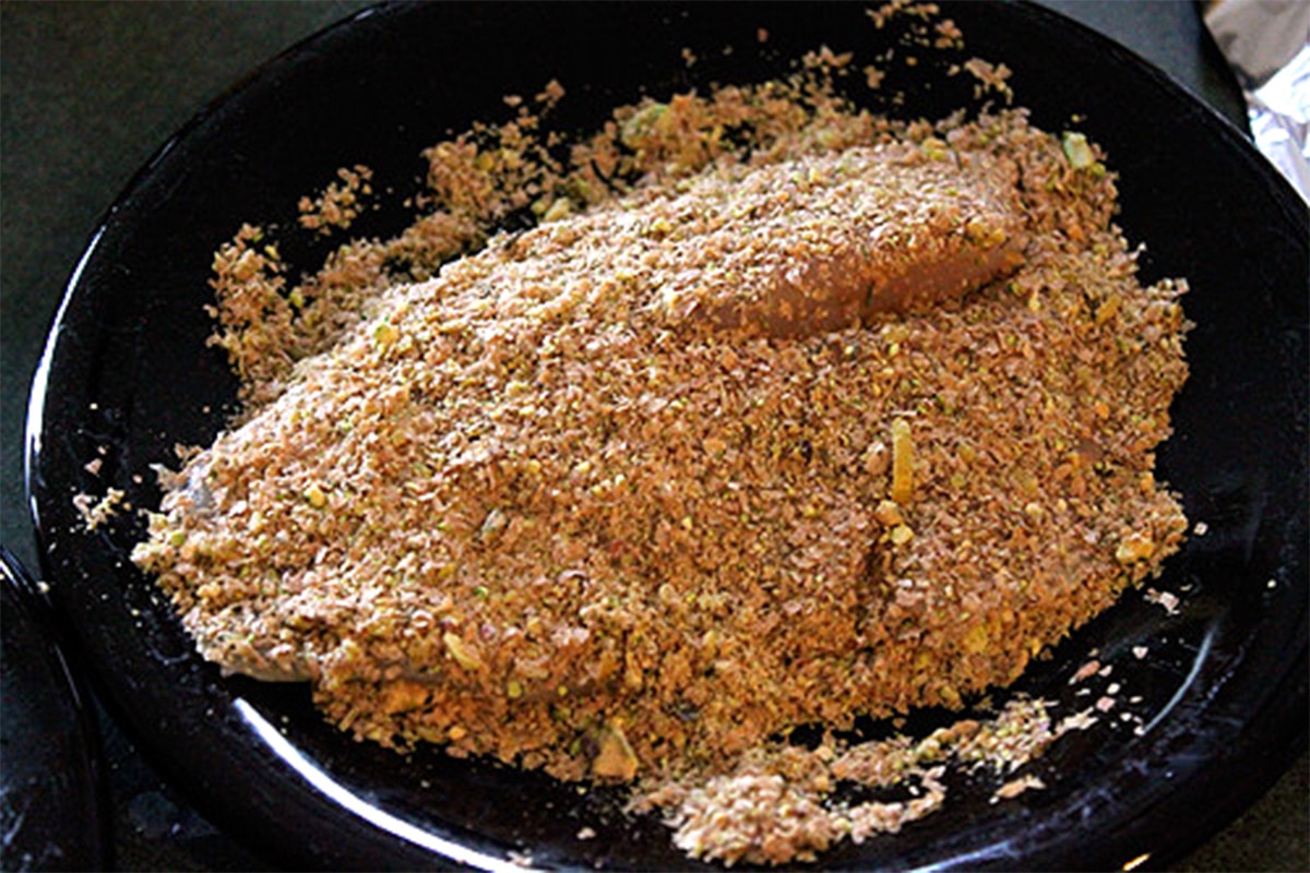 pistachio and bran crusted tilapia 3