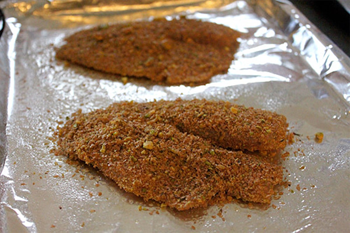 pistachio and bran crusted tilapia 4