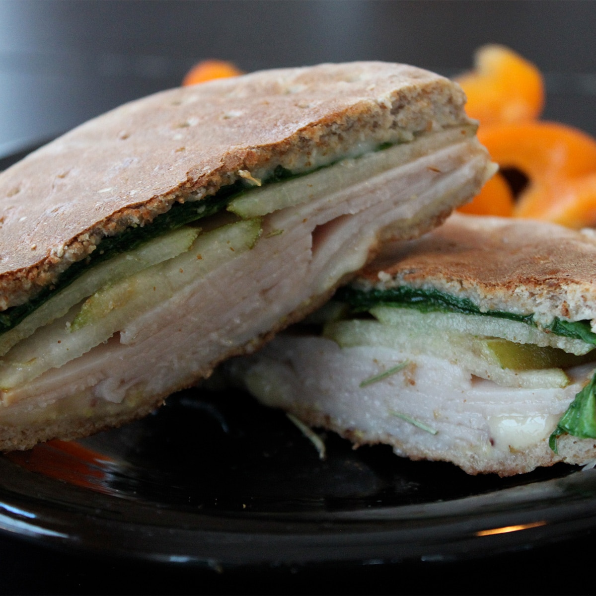 pressed pear turkey sandwich featured